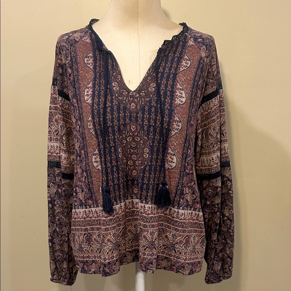 Lucky Brand Multicolor Boho Blouse